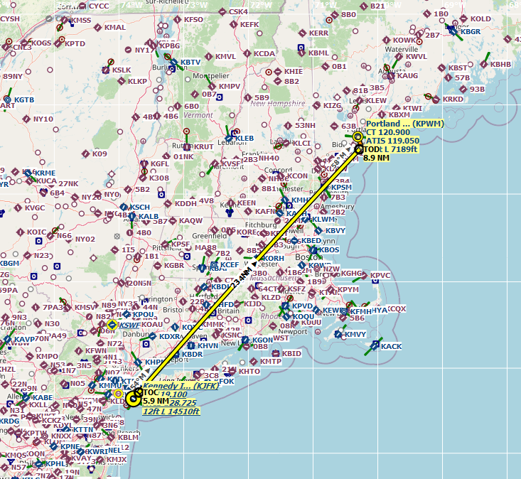 Flight #094 – KJFK (Kennedy Intl) to KPWM (Portland Intl Jetport)