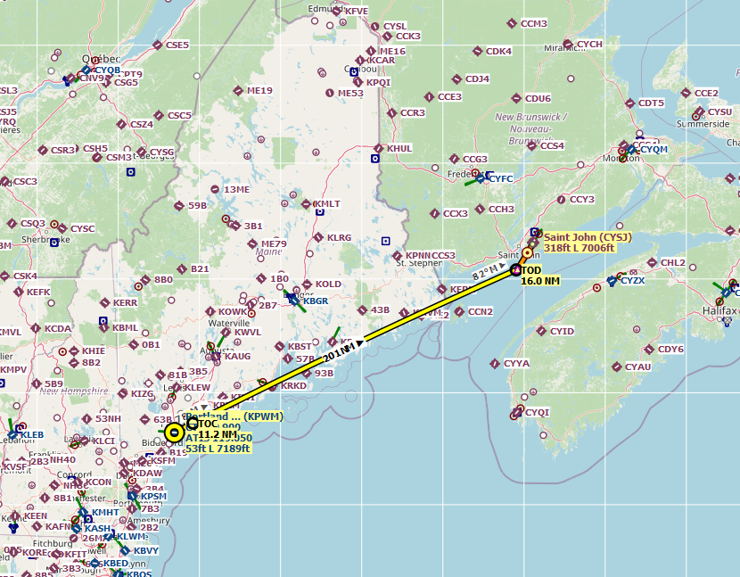 Flight #095 – KPWM (Portland Intl Jetport) to CYSJ (Saint John)