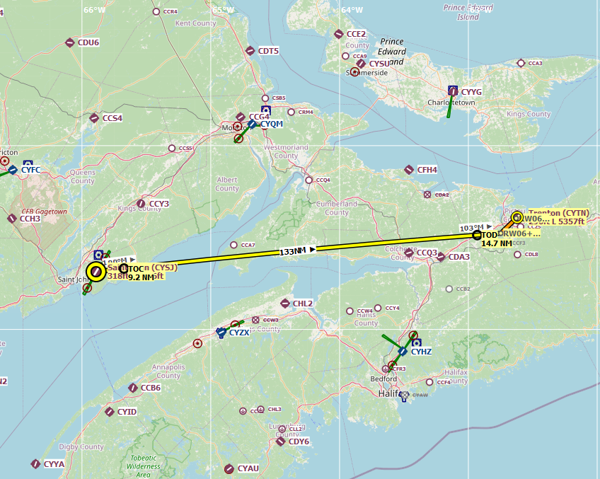 Flight #096 – CYSJ (Saint John) to CYTN (Trenton)