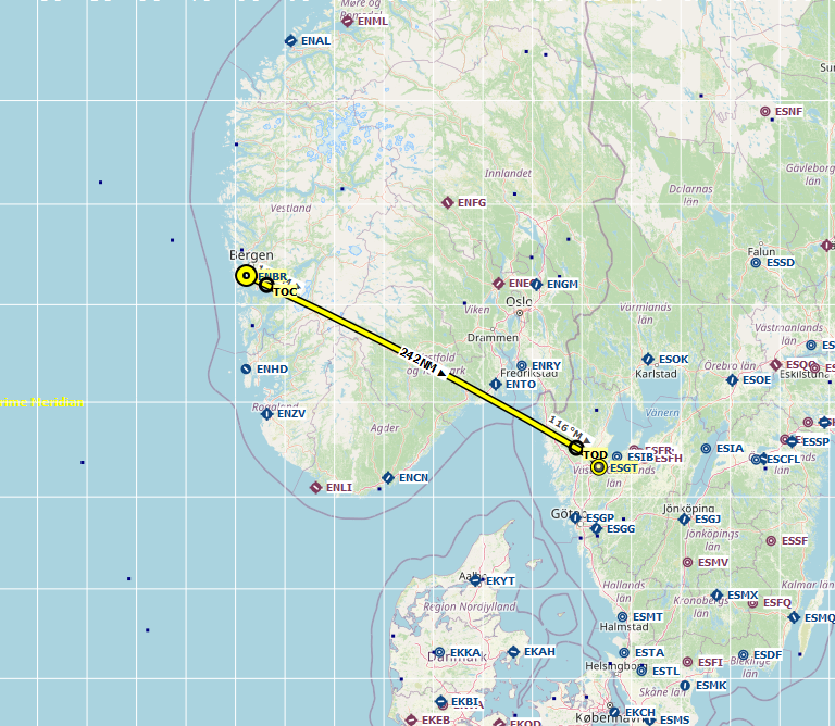 Flight #110 – ENBR (Flesland) to ESGT (Trollhattan-Vanersborg)